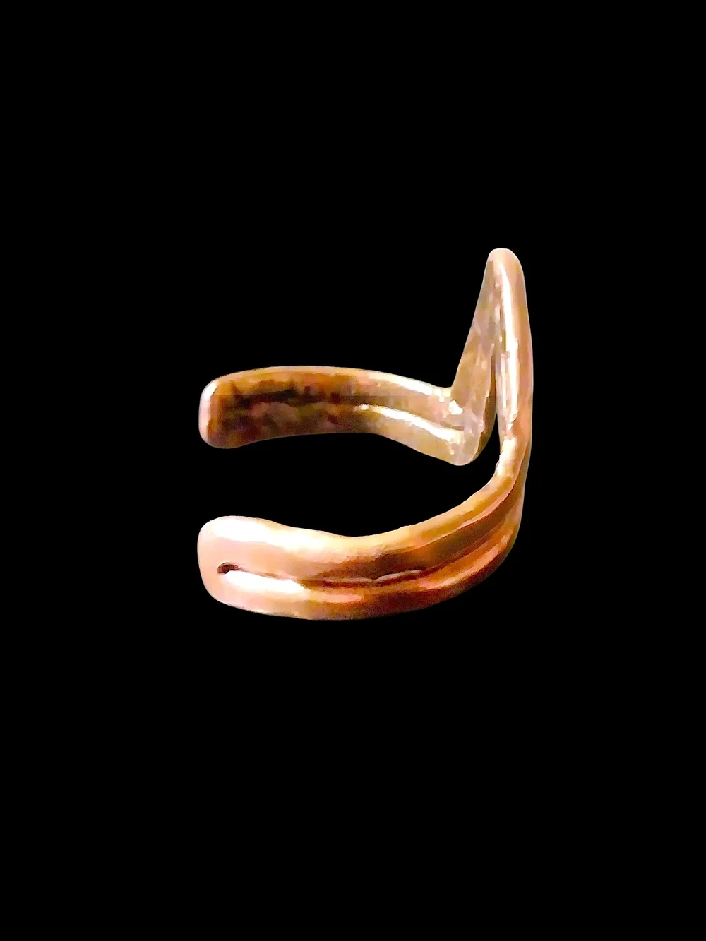 Sculptural Gold Tone V-Accent Cuff Bracelet - Picture 4 of 10